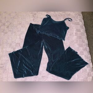 Silky Two-Piece Set in Teal